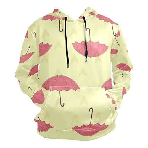 Produktbild: LDIYEU Roter Regenschirm Kunst Kapuzenpullis Kapuzenpullover Sport Sweatjacke Herren Mit 3D Druck Hoodie Kapuze für Mädchen Jungen Männer