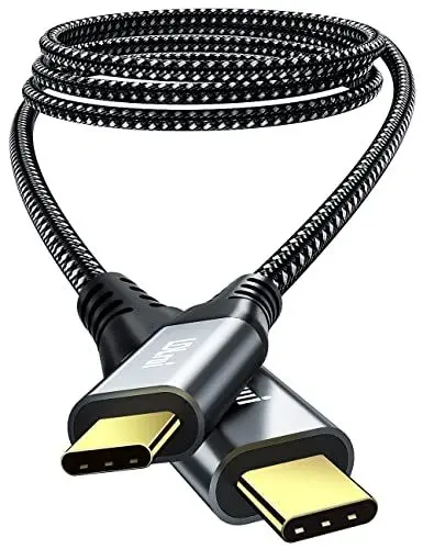 Produktbild: 90cm/0,9m, Kurzes USB C zu USB C Kabel, 10 Gbps Datenübertragung, USB 3.2 Kabel mit 100 W Ladeunterstützung und 4K Videoausgabe, kompatibel mit iPhone 16/15, MacBook Pro, Galaxy S23, Samsung T7
