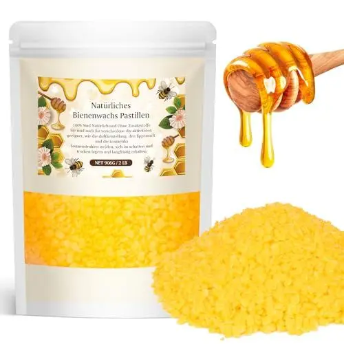 Produktbild: LDUMODUW 906g Bienenwachs für Kerzen Selber Machen, 100% Natürliches Bienenwachs Pastillen, Perfekt Geeignet Bienenwachs für DIY Kerzenherstellung, Bienenwachstücher, Seife & Holzpolitur
