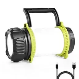 Produktbild: LE LED Handscheinwerfer, Dimmbare Campinglampe, Wiederaufladbare Superhell 500lm CREE LED Handlampe, mit Warnlicht, Geeignet für Camping, Angeln, Abenteuer, Wandern, Notfall usw.