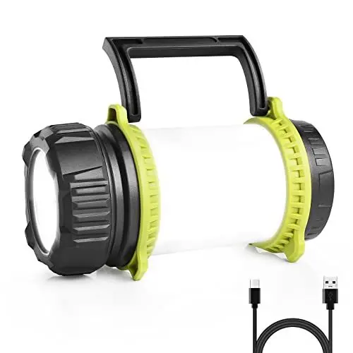 Produktbild: LE LED Handscheinwerfer, Dimmbare Campinglampe, Wiederaufladbare Superhell 500lm CREE LED Handlampe, mit Warnlicht, Geeignet für Camping, Angeln, Abenteuer, Wandern, Notfall usw.