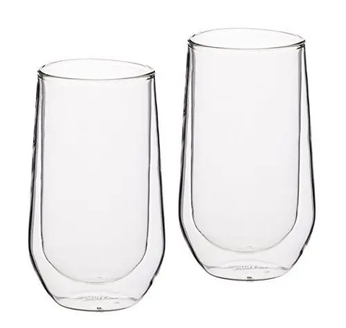 Produktbild: LE XPRESS Highball-Gläser doppelwandig 330ml aus Kunststoff in transparent 2-teilig, 12 x 17 x 22 cm, 2