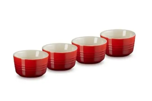 Produktbild: Le Creuset 4-er Set Mini Förmchen aus Steinzeug, je 100 ml, Kirschrot, 79109100600000