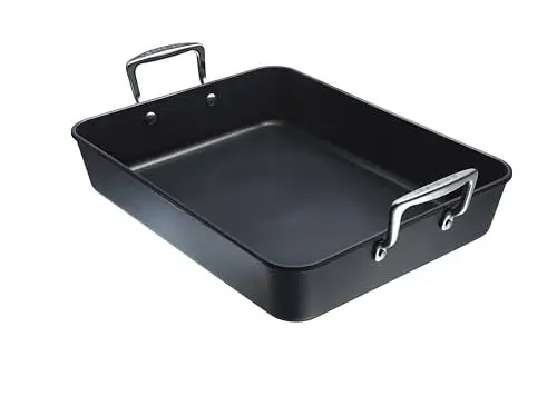 Produktbild: Le Creuset Aluminium-Antihaft Bratreine, 34 cm, Für alle Herdarten inkl. Induktion geeignet, Anthrazit/Silber, 52104350010101