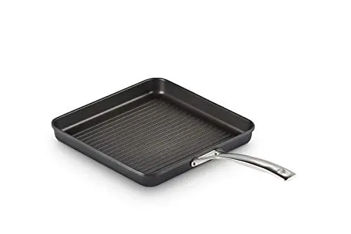 Produktbild: Le Creuset Aluminium-Antihaft Grillpfanne, 28 cm, Mit Rillen, Für alle Herdarten inkl. Induktion geeignet, Anthrazit/Silber, 52102280010201
