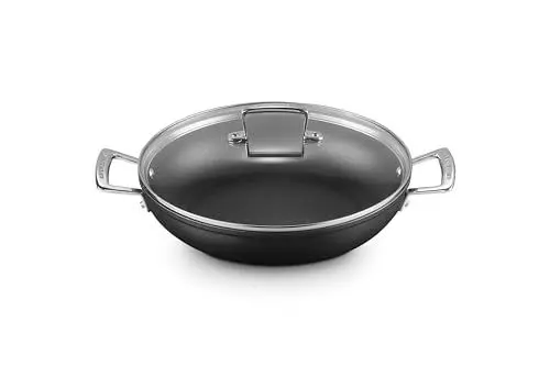 Produktbild: Le Creuset Aluminium-Antihaft Profipfanne mit Deckel, Ø 28 cm, Für alle Herdarten inkl. Induktion geeignet, Anthrazit/Silber, 51107280010502