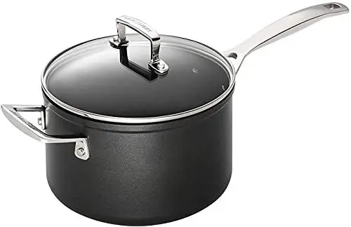 Produktbild: Le Creuset Aluminium-Antihaft Profitopf, Ø 16 cm, Für alle Herdarten inkl. Induktion geeignet, Anthrazit/Silber, 51108160010302