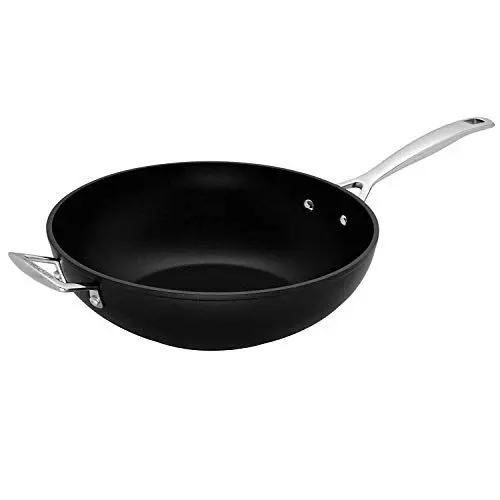 Produktbild: Le Creuset Aluminium-Antihaft Wok-Pfanne mit Gegengriff, Ø 30 cm, Für alle Herdarten inkl. Induktion geeignet, Anthrazit/Silber, 51104300010202