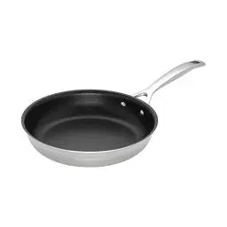 Produktbild: Le Creuset Antihaftbeschichtete Bratpfanne aus 3-ply Edelstahl, Ø 24 cm, Für alle Herdarten inkl. Induktion geeignet, Silber, 96200224001000