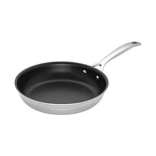 Produktbild: Le Creuset Antihaftbeschichtete Bratpfanne aus 3-ply Edelstahl, Ø 24 cm, Für alle Herdarten inkl. Induktion geeignet, Silber, 96200224001000
