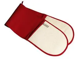 Produktbild: Le Creuset Doppel-Handschuh mit Schlaufe, Einheitsgröße, Kirschrot, Baumwoll-Canvas, 95001000600000