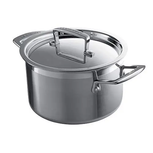 Produktbild: Le Creuset Fleischtopf aus 3-ply Edelstahl, Ø 18 cm, Für alle Herdarten inkl. Induktion geeignet, Silber, 96200618001000