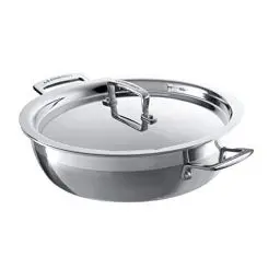 Produktbild: Le Creuset Gourmet-Profitopf aus 3-ply Edelstahl mit Deckel, Ø 30 cm,Für alle Herdarten inkl. Induktion und Ofen geeignet, Silber, 96202830001000