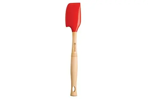 Produktbild: Le Creuset Mittelgroße Kochkelle Premium mit abnehmbarem Silikonkopf, Länge: 31 cm, Silikon/Holz, Kirschrot, 93007602060002