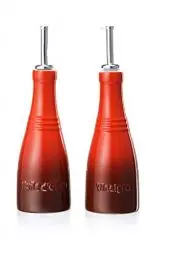 Produktbild: Le Creuset Öl- und Essig Set aus Steinzeug, Je 0,24 Liter, Kirschrot, 91001700060000