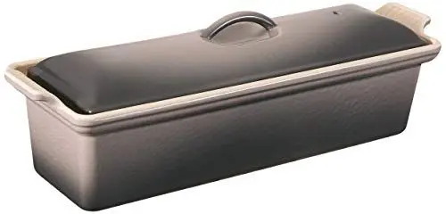 Produktbild: Le Creuset Pastetenform mit Presse aus Steinzeug, 32 cm, 1,8 Liter, Flint, 25024324442260
