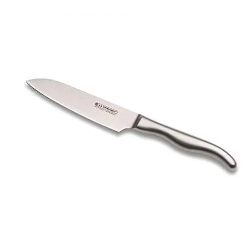 Produktbild: Le Creuset Santoku Messer, 13 cm 18/8 Damaststahlklinge mit glattem Schliff, Edelstahlgriff, Rostfrei, Silber, 98000213000100