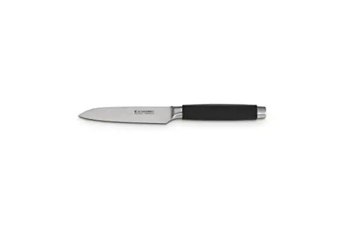 Produktbild: Le Creuset Santoku Messer, 13 cm 18/8 Edelstahlklinge mit glattem Schliff, Kunststoffgriff, Rostfrei, Schwarz/Silber, 98000213000300