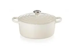 Produktbild: Le Creuset Signature Gusseisen-Bräter mit Deckel, Ø 22 cm, Rund, Für alle Herdarten und Induktion geeignet, Volumen: 3,3 l, 3,932 kg, Meringue, 21177227164430