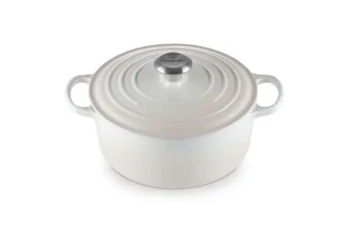 Produktbild: Le Creuset Signature Gusseisen-Bräter mit Deckel, Ø 24 cm, Rund, Für alle Herdarten und Induktion geeignet, Volumen: 4,2 l, 4,305 kg, Meringue, 21177247164430