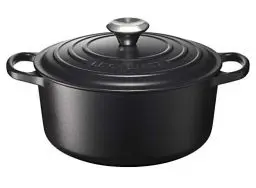 Produktbild: Le Creuset Signature Gusseisen-Bräter mit Deckel, Ø 24 cm, Rund, Für alle Herdarten und Induktion geeignet, Volumen: 4,2 l, 4,305 kg, Schwarz, 21177240000430
