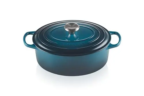 Produktbild: Le Creuset Signature Gusseisen-Bräter mit Deckel, Ø 29 cm, Oval, Für alle Herdarten und Induktion geeignet, Volumen: 4,7 l, 4,675 kg, Deep Teal, 21178296422430
