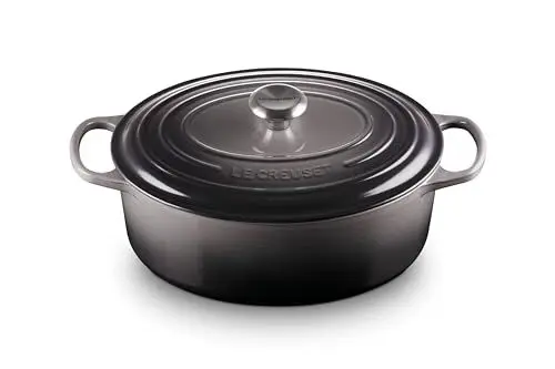 Produktbild: Le Creuset Signature Gusseisen-Bräter mit Deckel, Ø 31 cm, Oval, Für alle Herdarten und Induktion geeignet, Volumen: 6,3 l, 5,705 kg, Flint