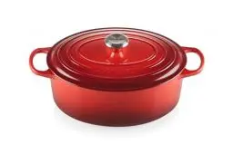 Produktbild: Le Creuset Signature Gusseisen-Bräter mit Deckel, Ø 31 cm, Oval, Für alle Herdarten und Induktion geeignet, Volumen: 6,3 l, 5,705 kg, Kirschrot, 21178310602430