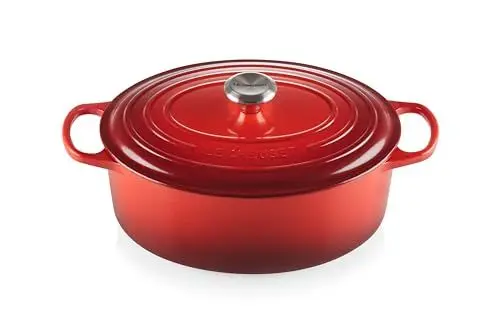 Produktbild: Le Creuset Signature Gusseisen-Bräter mit Deckel, Ø 31 cm, Oval, Für alle Herdarten und Induktion geeignet, Volumen: 6,3 l, 5,705 kg, Kirschrot, 21178310602430