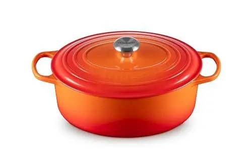 Produktbild: Le Creuset Signature Gusseisen-Bräter mit Deckel, Ø 31 cm, Oval, Für alle Herdarten und Induktion geeignet, Volumen: 6,3 l, 5,705 kg, Ofenrot, 21178310902430