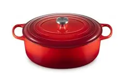 Produktbild: Le Creuset Signature Gusseisen-Bräter mit Deckel, Ø 35 cm, Oval, Für alle Herdarten und Induktion geeignet, Volumen: 8,9 l, 7,375 kg, Kirschrot, 21178350602430