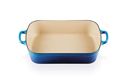Produktbild: Le Creuset Signature Gusseisen-Bratreine, 33 cm, Rechteckig, Für alle Herdarten und Induktion geeignet, Volumen: 4,9 l, 3,85 kg, Azure, 20184332202422, 20184332202422
