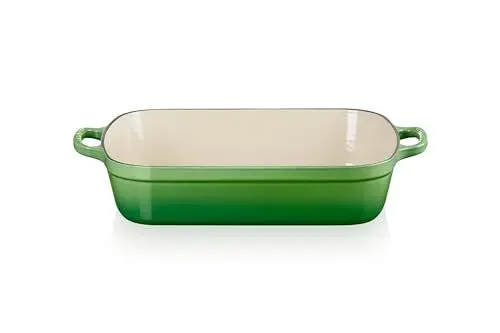Produktbild: Le Creuset Signature Gusseisen-Bratreine, 33 cm, Rechteckig, Für alle Herdarten und Induktion geeignet, Volumen: 4,9 l, 3,85 kg, Bamboo Green, 20184334082422