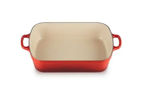 Produktbild: Le Creuset Signature Gusseisen-Bratreine, 33 cm, Rechteckig, Für alle Herdarten und Induktion geeignet, Volumen: 4,9 l, 3,85 kg, Kirschrot, 20184330602422