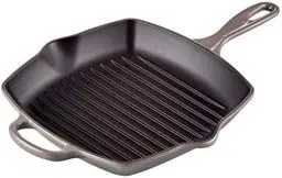 Produktbild: Le Creuset Signature Gusseisen-Grillpfanne, Quadratisch, 26 cm, Für alle Herdarten inkl. Induktion geeignet, 2,86 kg,lint, 20183264440422, Flint