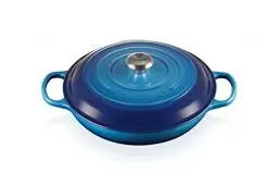 Produktbild: Le Creuset Signature Gusseisen Gourmet-Profitopf, Rund, Ø 30 cm, 3,5 l, Für alle Herdarten inkl. Induktion geeignet, 5,555 kg, Azure, 21180302202430