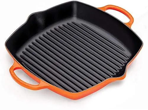 Produktbild: Le Creuset Signature Hohe quadratische Grillpfanne aus Gusseisen mit Hilfsgriff, für alle Herdarten und Backöfen, 30 cm, Ofenrot, 20200300900422