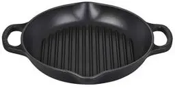 Produktbild: Le Creuset Signature Hohe runde Grillpfanne aus Gusseisen, für alle Herdarten und Backöfen, 25 cm, Schwarz matt, 20208250000422