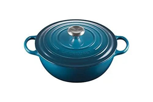 Produktbild: Le Creuset Signature La Marmite aus Gusseisen, Ø 26 cm, Für alle Herdarten und Induktion geeignet, Volumen: 4,1 l, 4,255 kg, Deep Teal, 21114266420430