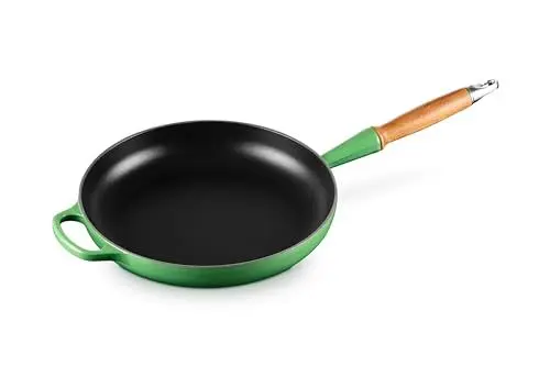 Produktbild: Le Creuset Signature gusseiserne Bratpfanne mit Holzgriff 28 cm Bamboo, 20258284080422
