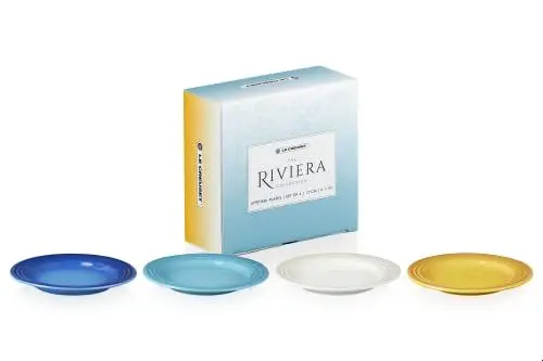 Produktbild: Le Creuset, Steingut-Set mit 4 Vorspeisentellern, 17 cm, Riviera, 89225171219030