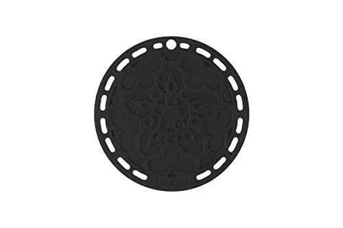 Produktbild: Le Creuset Untersetzer Tradition aus Silikon, Hitzebeständig bis 250°C, Ø 20 cm, Schwarz glänzend, 42401201400000