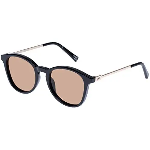 Produktbild: Le Specs CONTRABAND SHINY BLACK - Sonnenbrille für Damen und Herren Runde Rahmenform mit UV-Schutz LSP2352123