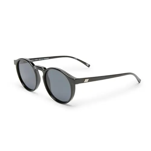 Produktbild: Le Specs TEEN SPIRIT DEUX BLACK - Sonnenbrille für Damen und Herren Runde Rahmenform mit hohem UV-Schutz LSP1802404
