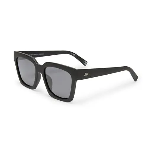 Produktbild: Le Specs WEEKEND RIOT MATTE BLACK - Polarisierte Sonnenbrille für Damen und Herren Quadratische Rahmenform mit hohem UV-Schutz LSP2102354