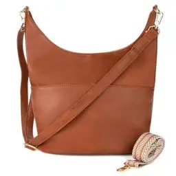 Produktbild: LEABAGS Damen Schultertasche, Venice Umhängetasche Damen Elegante, Damen Leder PU Tasche mit verstellbaren Schultergurt, Damentasche Stylisch mit Ersatz-Schultergurt für Arbeit Uni Schule Freizeit