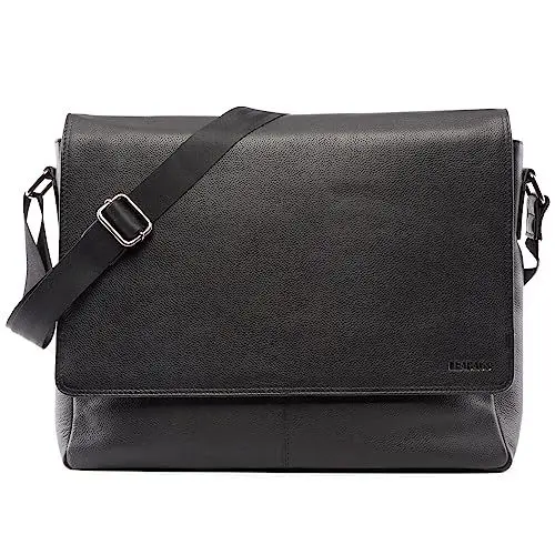 Produktbild: LEABAGS Leder Umhängetasche Herren I Arbeitstasche Herren I Laptoptasche Leder Herren bis 15 Zoll I Aktentasche Herren I Ledertasche Herren I Nappa Schwarz