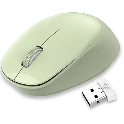 Produktbild: LeadsaiL Maus Kabellos, 2.4G Wireless Maus Leise mit USB Empfänger, 1600 DPI Optical Tracking, 3 Tasten Mäuse, Für Links- und Rechtshänder, Kompatibel mit PC, Mac, Laptop, Windows - Grün