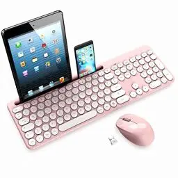 Produktbild: LeadsaiL Tastatur Maus Sets Kabellos,Ergonomische,Funk PC in Standardgröße,Deutsch QWERTZ-Layout, Leise-klick-Taste,12 FN-Tasten Für Windows Computer, macOS, Laptop