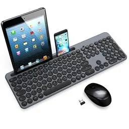Produktbild: LeadsaiL Tastatur Maus Sets Kabellos,Ergonomische Maus und Tastatur,Funk PC Tastatur und Maus in Standardgröße,Deutsch QWERTZ-Layout, Leise-Klick-Taste,12 FN-Tasten Für Windows Computer, macOS, Laptop